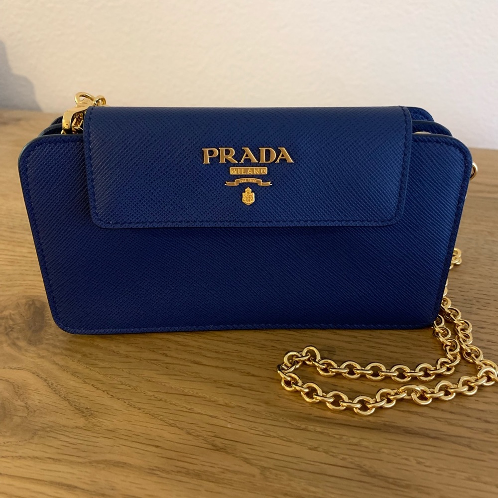 Prada Saffiano Crossbody Phone Wallet